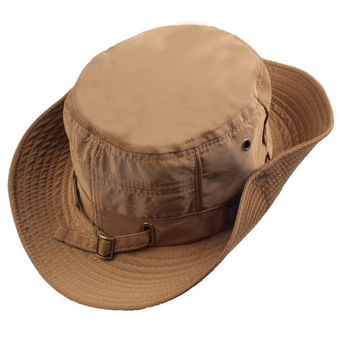 Mens With String Bucket Hat Outdoor Fishing Hat Climbing Mesh Breathable Sunshade Cap