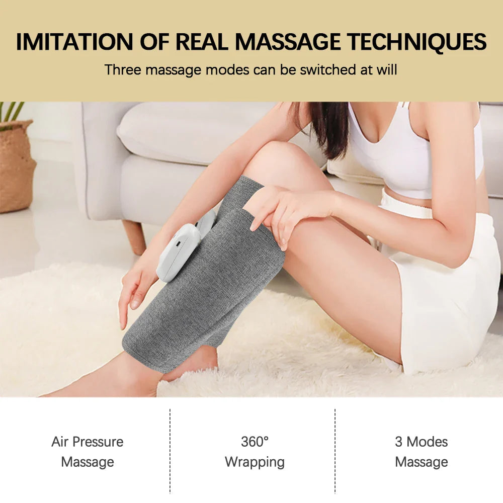 Electric 360° Air Pressure Calf Massager, Wireless Leg Massage, 3 Modes, Airbag Compression, Enhances Blood Circulation