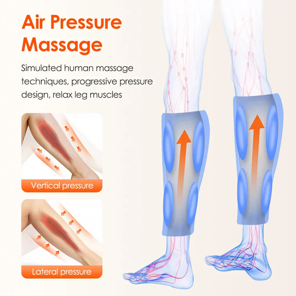 Electric Calf & Leg Massager with Heat for Blood Circulation, Air Pressure Muscle Relaxation Machine