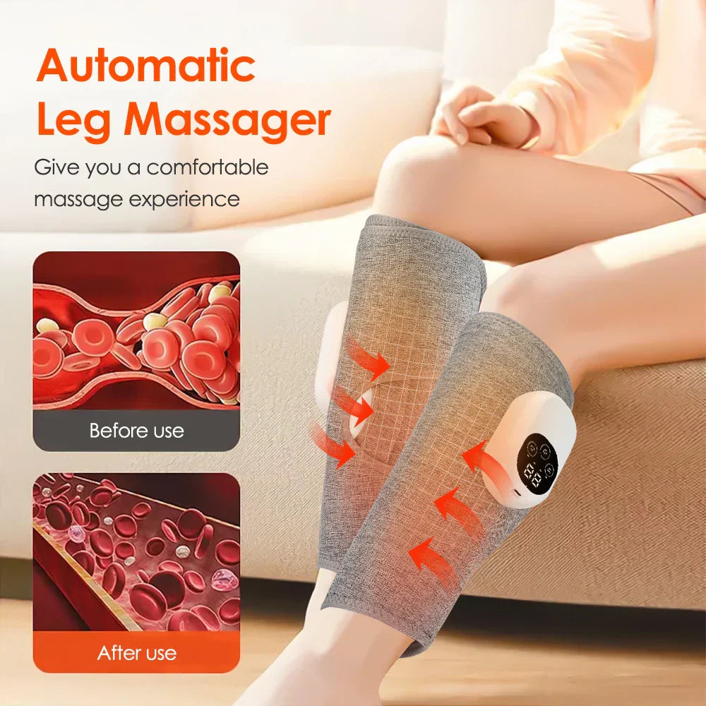 Electric Calf & Leg Massager with Heat for Blood Circulation, Air Pressure Muscle Relaxation Machine