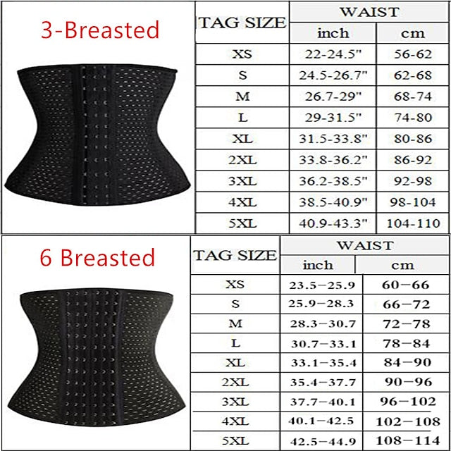Women's Waist Trainer Corset Shapewear Slimming Belt Body Shaper 3-Breasted
