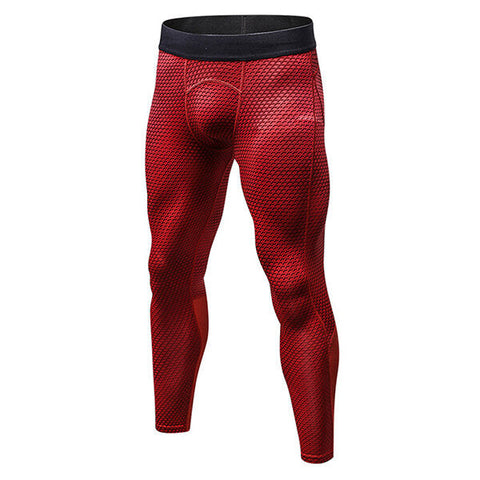 Fitness Quick Dry Stretch Tights Running Trousers Men's Casual 3D Printed Pants