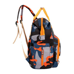 Women Oxford Camo Multifunctional Large-capacity Waterproof Backpack Mommy Bag