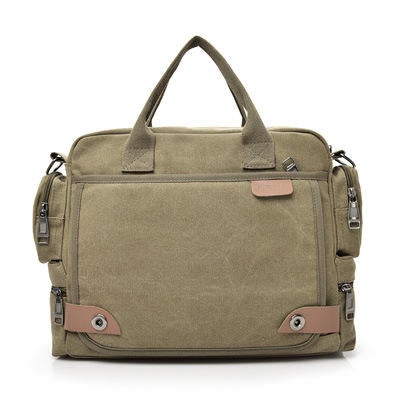 Men Quality Canvas Casual Business Large Capacity Functional Handbag Crossbody Bag