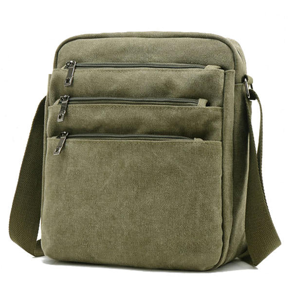 Men's Canvas Outdoor Crossbody Bag - Multi-Function Shoulder Bag