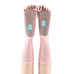 Women's Mid-length Combed Cotton Five-finger Breathable Sweat-absorbing Yoga Socks Non-slip Floor Socks