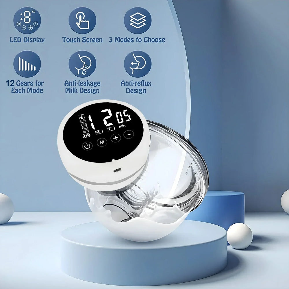 Wearable Electric Breast Pump - Silent, Hands-Free, Portable, Automatic Milk Collector for Travel