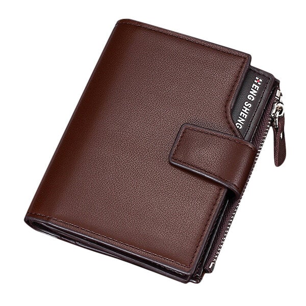 Men PU Leather Casual Wallet Hasp Zipper Credit Card Holder Coin Bag