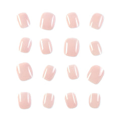 Glossy Pink Short Oval Fake Nails - 24pcs Press On Nails for Women & Girls, Summer Sweet