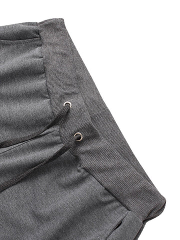 Men Cotton Solid Color Multi Pocket Drawstring Jogger Pants
