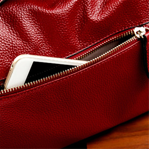 Fashion Women Genuine Leather Tote Handbag Pillow Shoulder Crossbody Satchel Bag
