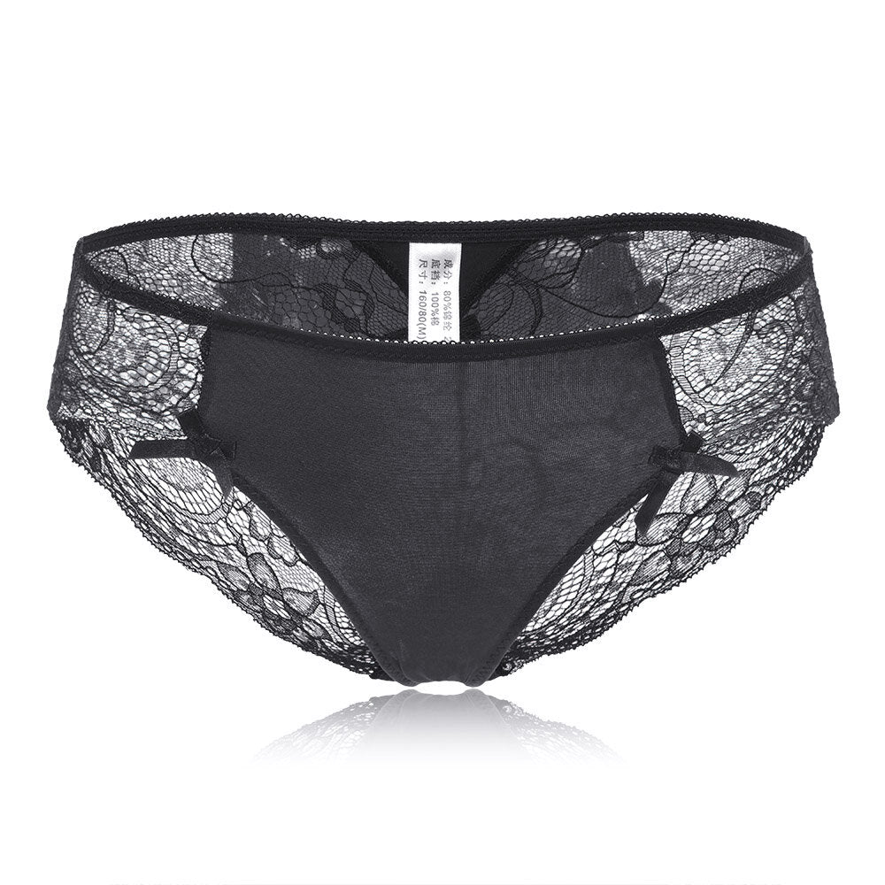 Seduced Soft Lace Sexy Butterfly Knot Low Waist Panties