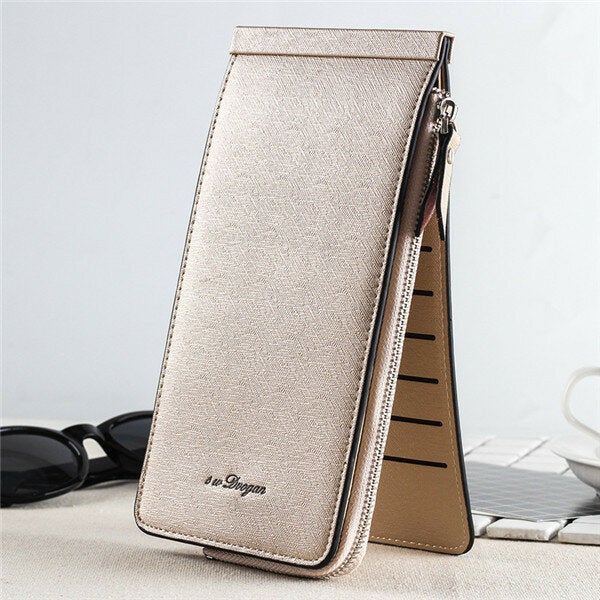 Women Men 26 Multi Card Holder Ultra Thin PU Leather Zipper Business Card Case 5.5'' Phone Bags