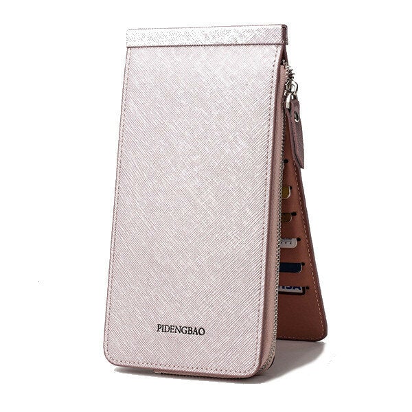 Women Men 26 Multi Card Holder Ultra Thin PU Leather Zipper Business Card Case 5.5'' Phone Bags