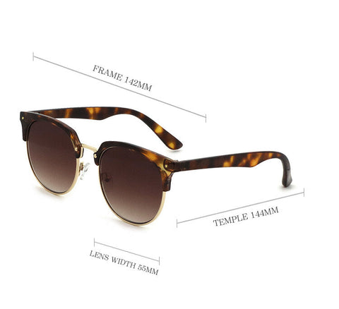 Women Round Shape Ha;f Frame Personality Casual Outdoor UV Protection Sunglasses