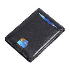 Men Genuine Leather RFID Anti-theft Push Card Slot Multi-Slot License Case Card Holder Wallet