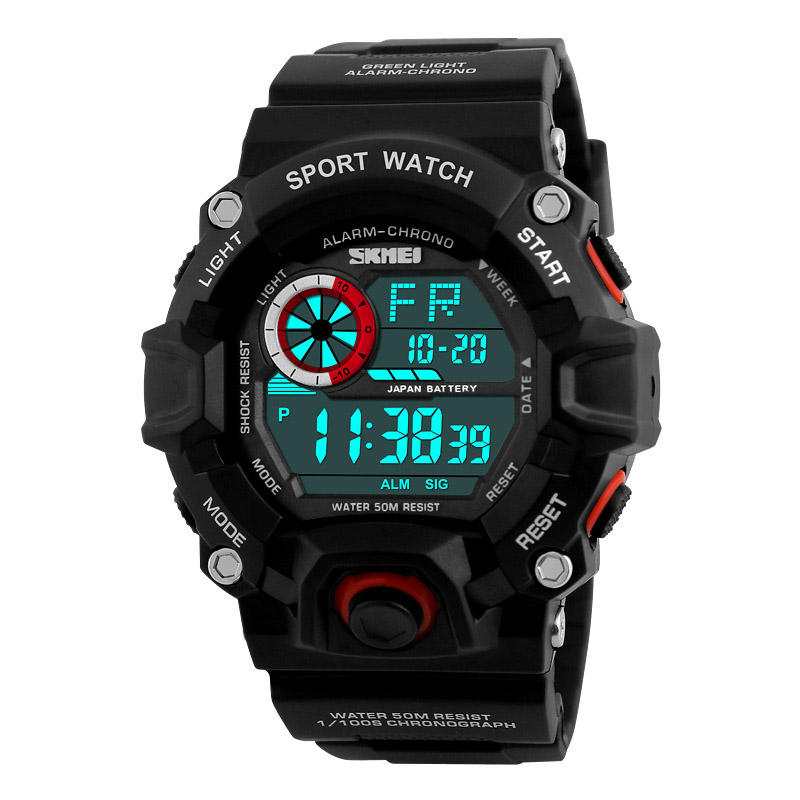 Digital Watch Fashion Multi-funcional Sports Chronograph 50M Waterproof Men Wrist Watch