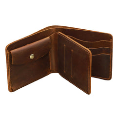 Men Genuine Leather Vintage Durable Light Weight Wallet Retro Business Tri-fold Wallet
