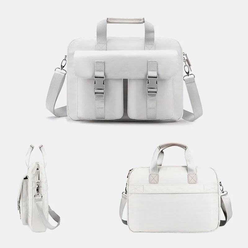 Men's Oxford Crossbody Shoulder Bag with Double Front Pockets, Large Capacity, Casual Laptop Bag