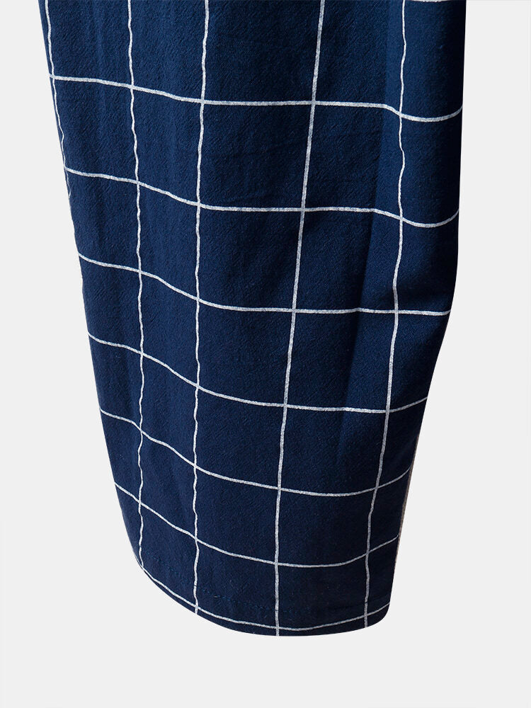 Women Grid Adjustable Strappy Sleeveless Casual Jumpsuits With Flap Pocket