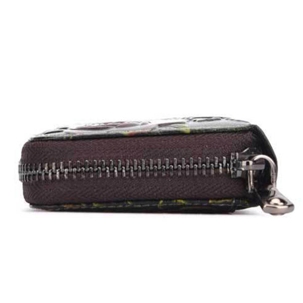 Genuine Leather Card Organ Holder Zipper Multi-card Bit Purse Wallet