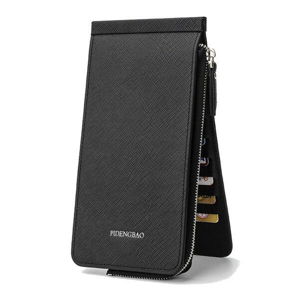 Women Men 26 Multi Card Holder Ultra Thin PU Leather Zipper Business Card Case 5.5'' Phone Bags