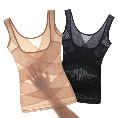 Women's Slimming Vest Mesh Waist Trainer Body Shaper Vest Fitness Sport Underwear Clothing