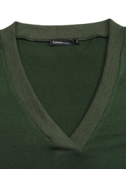 Women V-Neck Long Sleeve Daily Solid Color Harem Jumpsuit With Pocket