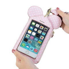 Touch Screen Cute Animal Shape Card Holder 6.3 Inch Phone Bag Coin Purse