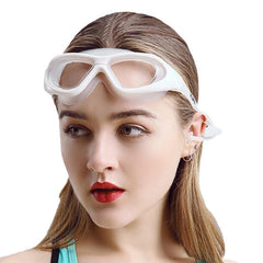 Men Women Polycarbonate HD Transparent Waterproof Anti-Fog Swimming Goggles Reading Glasses