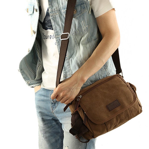 Canvas Outdoor Travel Leisure Shoulder Men Women Retro Capacity Crossbody Bag