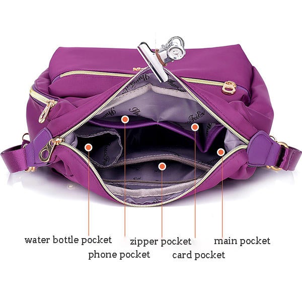 women nylon waterproof double sided crossbody multifunctional shoulder bag backpack