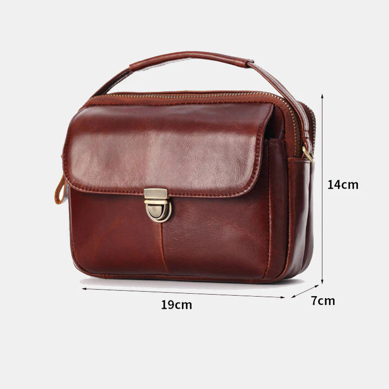 Men's Genuine Leather Crossbody Phone Bag - Small Handbag