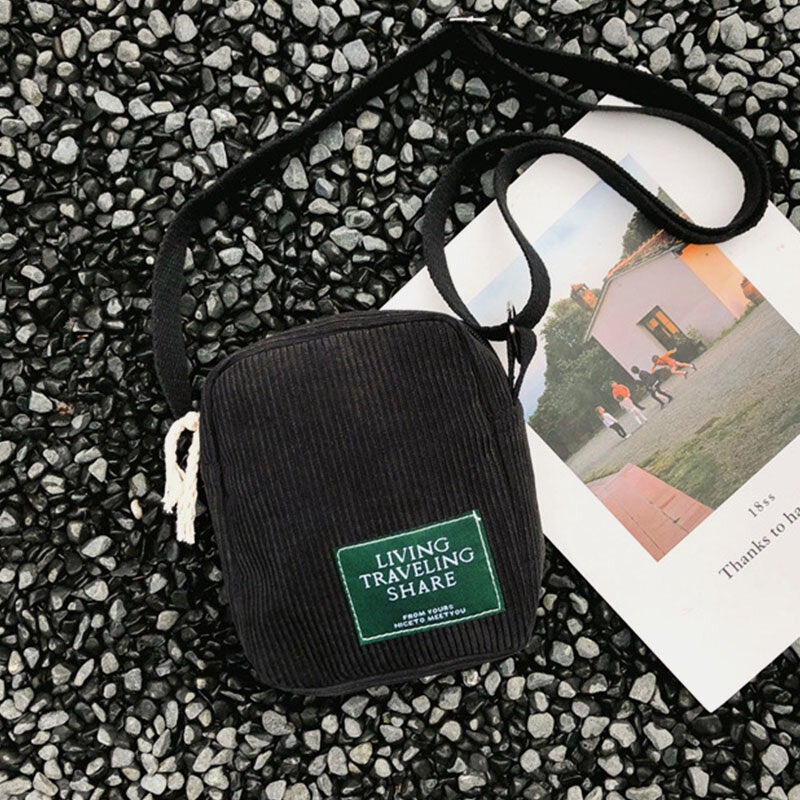Unisex Corduroy Retro Mini Universal Outdoor Phone Bag Crossbody Shoulder