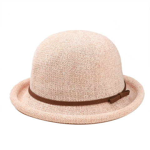 Women Ladies Shaped Dome Knot Chenille Top Hat Vintage Elegant All-Match Basin Cap