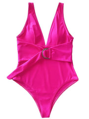 Women's Swimwear One Piece Normal Swimsuit Quick Dry Plain Red Rose Red Bodysuit Bathing Suits Sports Beach Wear Summer