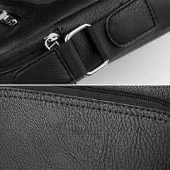 Men's PU Leather Multi-pocket Crossbody Bag - Large Capacity Teacher Bag