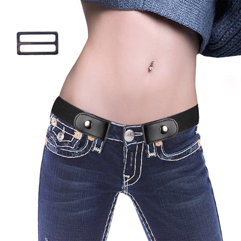 Fashion Women Adjustable No Buckle Stretch Belt Waistband Invisible Belt for Jeans Pants Dresses