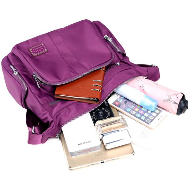 Multilayer Zipper Pockets Nylon Shoulder Bags Outdoor Sports Waterproof Crossbody Messenger Bag