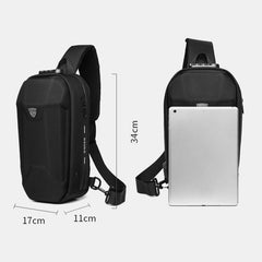 Men USB Charging Multi-pocket Anti-theft Waterproof Outdoor Crossbody Bag Chest Sling