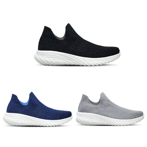 Sneakers 2 Antibacterial Men's Running Shoes Ultralight Breathable Elastic Non-slip Daily Sports Shoes Casual Socks Walking Shoes