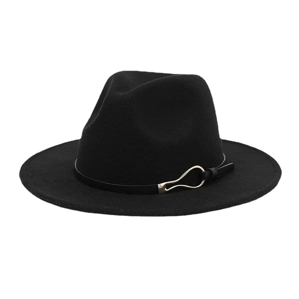 Unisex Wide Brim Iron Ring Belt Deco Top Hat Outdoor All-match Sunshade Suncreen Hat