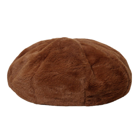 Women Newsboy Hats Faux Rabbit Fur Autumn Winter Cold Protection Painter Cap Beret