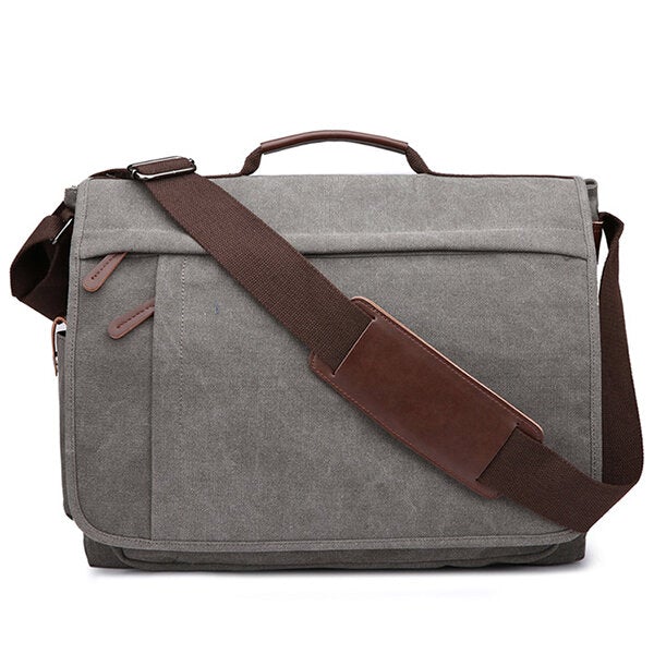 Large Capacity Canvas Business Laptop Bag Shoulder Crossbody For Men