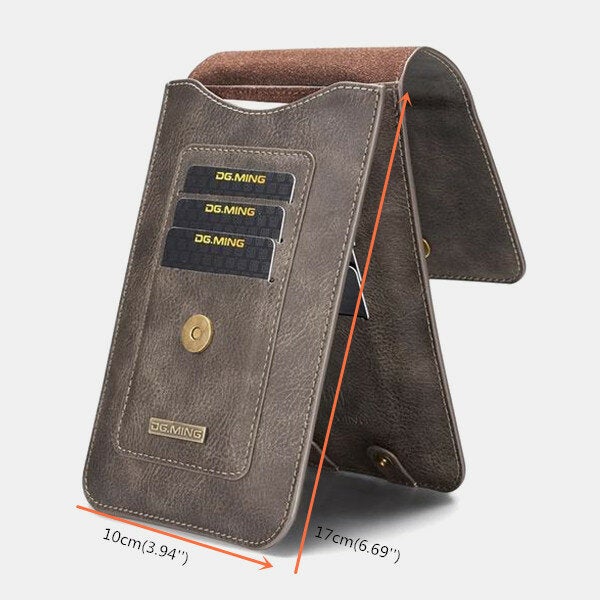 Men Faux Leather Vintage Card Holder Waist Bag Phone