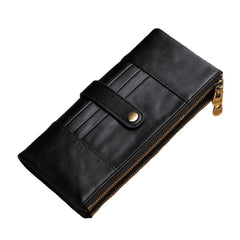 Men Genuine Leather RFID Blocking Vinatge Long Wallet Money Purse Phone Clutches Bag