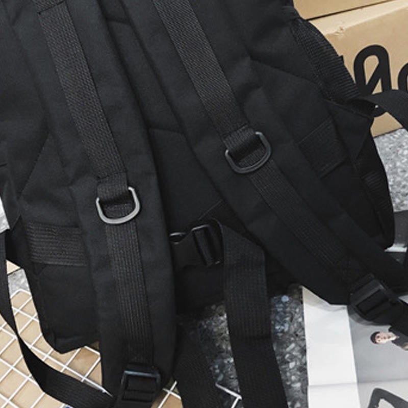 Men Fashion Light Weight Backpack Super Reflective Belt Casual Large Capacity Tooling Student Bag