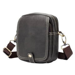 Men's Genuine Leather Multi-Layer Crossbody Shoulder Bag