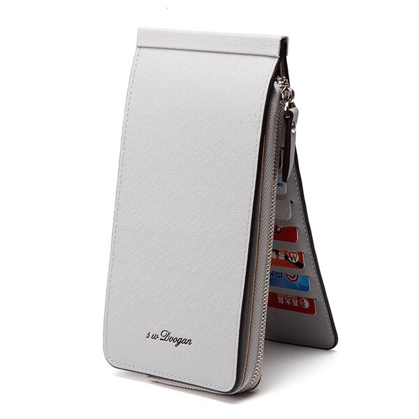 Women Men 26 Multi Card Holder Ultra Thin PU Leather Zipper Business Card Case 5.5'' Phone Bags