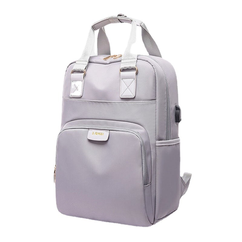 Women Nylon Waterproof Light Weight Multifunction Casual Patchwork Backpack